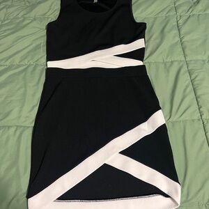 Elegant Black and White Sleeveless Skirt Set